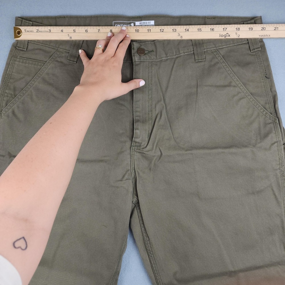 Carhartt Pants Mens 40x32 Green Relaxed Fit Twill Utility Workwear Carpenter - Picture 5 of 12